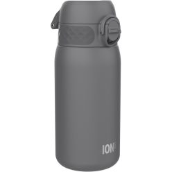   Ion8 rozsdamentes acél kulacs gyerekeknek – szivárgásmentes, egykezes nyitással, biztonsági zárral, szürke, 400 ml