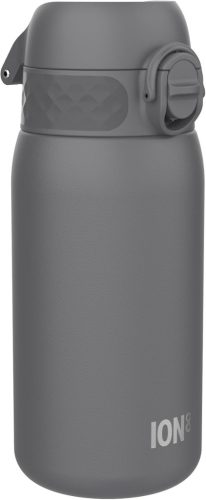 Ion8 rozsdamentes acél kulacs gyerekeknek – szivárgásmentes, egykezes nyitással, biztonsági zárral, szürke, 400 ml