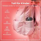 Ion8 rozsdamentes acél kulacs gyerekeknek – szivárgásmentes, egykezes nyitással, biztonsági zárral, szürke, 400 ml