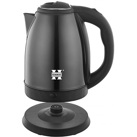 Herzberg HG5011-BLK 1,8 Literes Rozsdamentes Acél Elektromos Vízforraló – Fekete