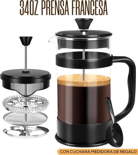 Kichly kávéfőző rozsdamentes acél szűrővel, francia présrendszerrel, (1000 ml)