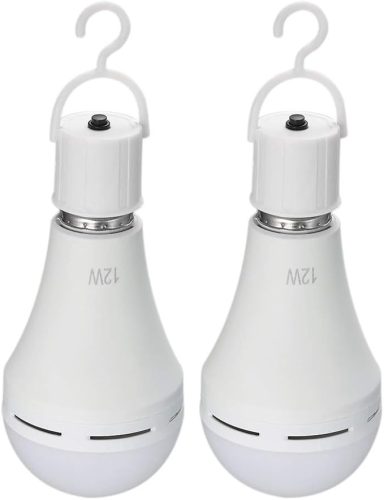 Lixada Újratölthető E27 LED Izzó – 12 W, 450 lm, Neutrál Fehér (6000 K), 2 db-os Csomag, Gyári csomagolás