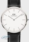 Daniel Wellington Klasszikus Sheffield ezüst fehér bőrszíjas 40 mm-es férfi karóra Új Szépséghibás